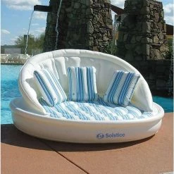 Solstice AquaSofa 3-Person Inflatable Pool Rafts Plus Pump (2-Pack) by Swimline -Pool Supplies Sales Store aqua white swimline pool floats 2 x 15135hr 77 1000