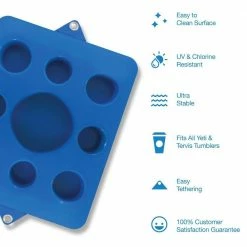 9-Hole Cutout Bahama Blue Pool Floating Drink Tray by Encore -Pool Supplies Sales Store bahama blue encore pool floats lb2 bb a0 1000