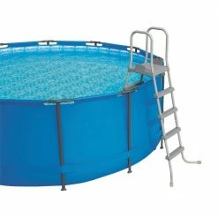 52 in SteelPool Ladder w/ No-Slip 9x36-in. Vinyl Pool Ladder Mat by Bestway -Pool Supplies Sales Store bestway pool ladders 193802138399 4f 1000