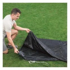 14 ft. Round PVC Pool Cover for Above Ground Pro Frame Pools by Bestway -Pool Supplies Sales Store black bestway pool leaf nets 58248e bw fa 1000