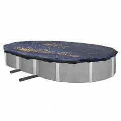 12 ft. x 20 ft. Oval Black Leaf Net Above Ground Pool Cover by Blue Wave -Pool Supplies Sales Store black blue wave pool leaf nets bwc520 76 1000