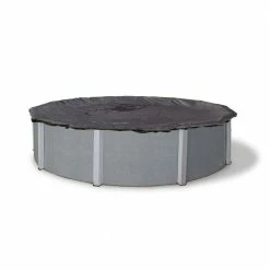 24 ft. Round Black Rugged Mesh Above Ground Winter Pool Cover by Blue Wave