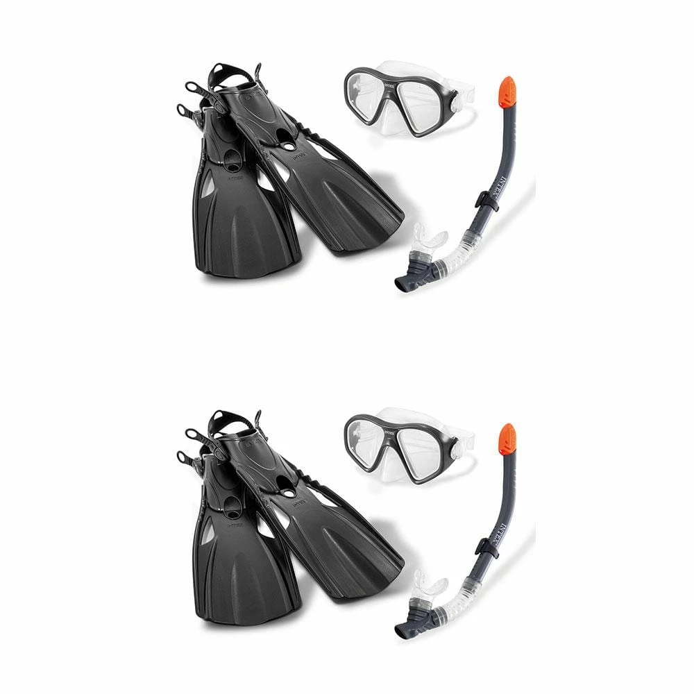 Black Reef Rider Sport Pool Plastic Goggle Mask Snorkeling Set 14 to Adult (2-Pack) by Intex 3 Black Reef Rider Sport Pool Plastic Goggle Mask Snorkeling Set 14 to Adult (2-Pack) by Intex