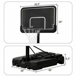 Black Portable 6.6-10ft Height Adjustment Basketball Hoop & Goal with Vertical Jump Measurement for Youth and Adults by Afoxsos -Pool Supplies Sales Store black pool toys hdmx710 76 1000