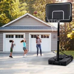 Black Portable 6.6-10ft Height Adjustment Basketball Hoop & Goal with Vertical Jump Measurement for Youth and Adults by Afoxsos -Pool Supplies Sales Store black pool toys hdmx710 c3 1000