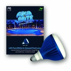 22-Watt Pure White 120-Volt LED Pool Light Bulb by Aqua Brite 8 22-Watt Pure White 120-Volt LED Pool Light Bulb by Aqua Brite -Pool Supplies Sales Store blue anodized aluminum light base with white lens diffuser aqua brite pool lights abpw120 c3 1000