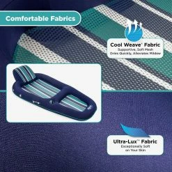 Inflatable Pool Lounger Float w Sunshade Canopy, Blue (2-Pack) by Aqua LEISURE -Pool Supplies Sales Store blue aqua leisure pool floats 2xazl17009p4 1f 1000