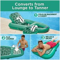 Campania 2-In-1 Inflatable Pool Float Set, Floral and Navy Hibiscus by Aqua LEISURE 16 Campania 2-In-1 Inflatable Pool Float Set, Floral and Navy Hibiscus by Aqua LEISURE -Pool Supplies Sales Store blue aqua leisure pool floats aql14856az azl14856s1 76 1000