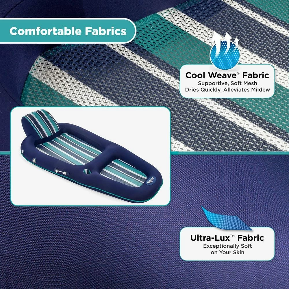 Blue Oversized Deluxe Inflatable Pool Lounger Float with Sunshade Canopy by AQUA 6 Blue Oversized Deluxe Inflatable Pool Lounger Float with Sunshade Canopy by AQUA - Image 4