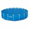 58173E 18 ft. Round Above Ground Swimming Pool Solar Heat Cover, Blue by Bestway -Pool Supplies Sales Store blue bestway solar pool covers 58173e bw 64 1000