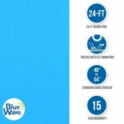 48 in. x 54 in. D Round 24 ft. Blue Standard Gauge Overlap Liner by Blue Wave -Pool Supplies Sales Store blue blue wave above ground pool liners nl326 20 1f 1000