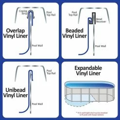 48 in. x 54 in. D Round 24 ft. Blue Standard Gauge Overlap Liner by Blue Wave -Pool Supplies Sales Store blue blue wave above ground pool liners nl326 20 fa 1000