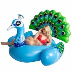 400 lbs. Capacity Blue, Green and Yellow Raft Giant Peacock Pool Float by JOYIN -Pool Supplies Sales Store blue green yellow pool floats 40010 fa 1000