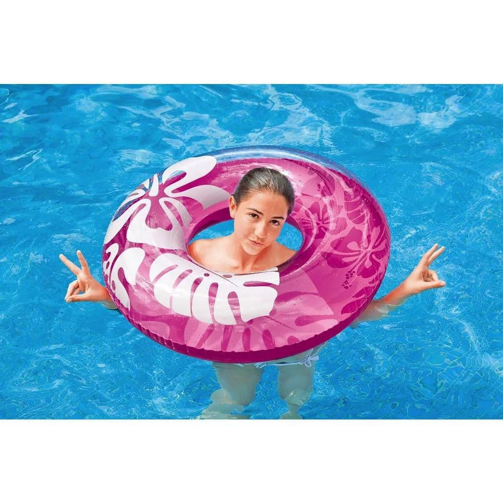 Colorful Transparent Inflatable Swimming Pool Tube Raft (12-Pack) by Intex 10 Colorful Transparent Inflatable Swimming Pool Tube Raft (12-Pack) by Intex - Image 8