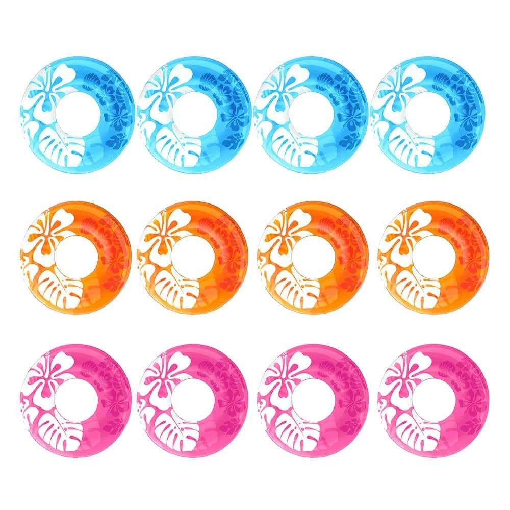 Colorful Transparent Inflatable Swimming Pool Tube Raft (12-Pack) by Intex 3 Colorful Transparent Inflatable Swimming Pool Tube Raft (12-Pack) by Intex