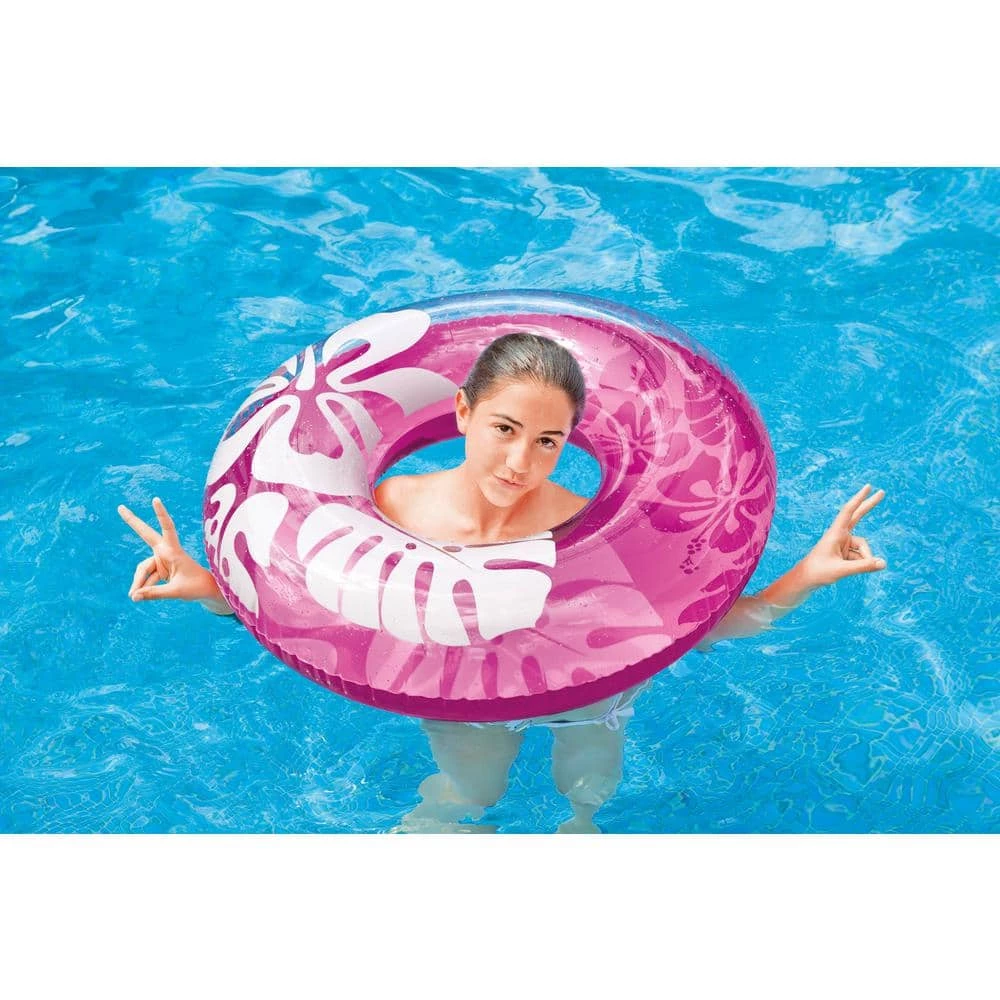 Colorful Transparent Inflatable Swimming Pool Tube Raft (12-Pack) by Intex 9 Colorful Transparent Inflatable Swimming Pool Tube Raft (12-Pack) by Intex - Image 7