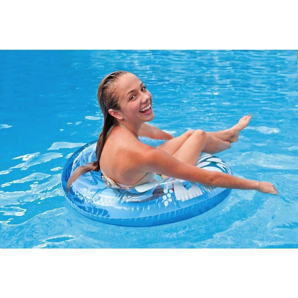 Colorful Transparent Inflatable Swimming Pool Tube Raft (12-Pack) by Intex 4 Colorful Transparent Inflatable Swimming Pool Tube Raft (12-Pack) by Intex - Image 2