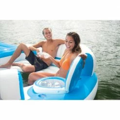Inflatable Vinyl Splash N Chill Island Raft Lounger and Wet Set Repair 6 Patch Kit, Blue by Intex -Pool Supplies Sales Store blue intex pool floats 56299ep 59631ep 1f 1000