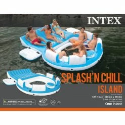 Inflatable Vinyl Splash N Chill Island Raft Lounger and Wet Set Repair 6 Patch Kit, Blue by Intex -Pool Supplies Sales Store blue intex pool floats 56299ep 59631ep fa 1000