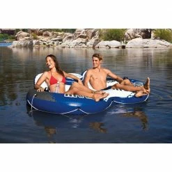 5 Seat Lounging Pool Float and 2 Seat Pool Tube Float with Cooler and Repair Kit by Intex -Pool Supplies Sales Store blue intex pool floats 57272ep 58837ep fa 1000