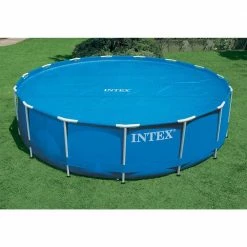 16 ft. Round Blue Above Ground Pool Solar Swimming Cover with Carry Bag by Intex