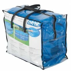 18 ft. Round Vinyl Solar Cover Plus 18 ft. UV Resistant Pool Debris Cover by Intex -Pool Supplies Sales Store blue intex solar pool covers 29025e 28041e 4f 1000