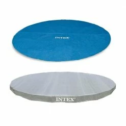 18 ft. Round Vinyl Solar Cover Plus 18 ft. UV Resistant Pool Debris Cover by Intex