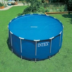18 ft. Round Vinyl Solar Cover Plus 18 ft. UV Resistant Pool Debris Cover by Intex -Pool Supplies Sales Store blue intex solar pool covers 29025e 28041e fa 1000