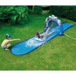 Slip and Slide Icebreaker Water Slide with Racing Raft and Water Sprayer by Jilong -Pool Supplies Sales Store blue jilong pool toys jl 97205 31 1000