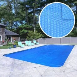Deluxe 3-Year 20 ft. x 40 ft. Rectangular Blue Solar Pool Cover by Pool Mate