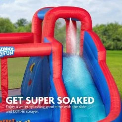 Inflatable Water Slide, Blow up Pool and Bounce House for Backyard by SUNNY & FUN -Pool Supplies Sales Store blue pool toys sfwtr005s 1f 1000