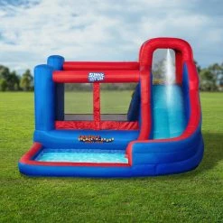 Inflatable Water Slide, Blow up Pool and Bounce House for Backyard by SUNNY & FUN -Pool Supplies Sales Store blue pool toys sfwtr005s 4f 1000