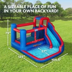 Inflatable Water Slide, Blow up Pool and Bounce House for Backyard by SUNNY & FUN -Pool Supplies Sales Store blue pool toys sfwtr005s c3 1000
