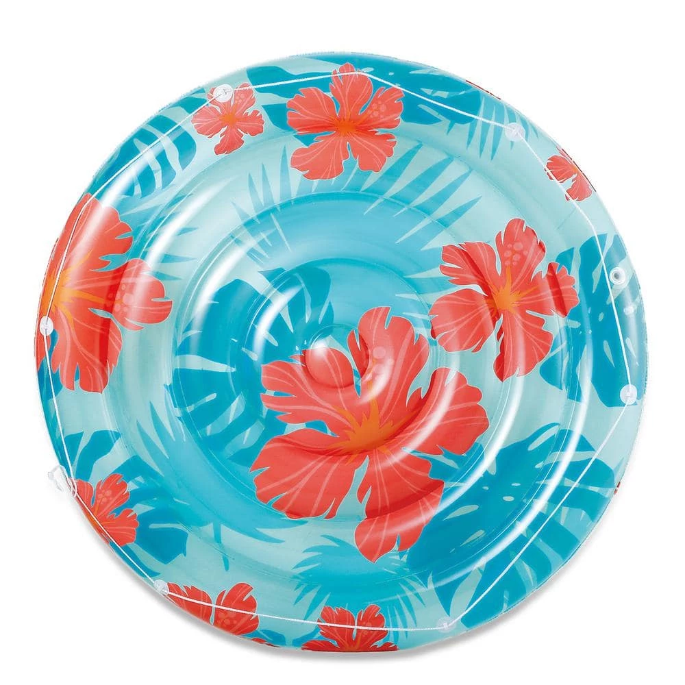 65 in. Red and Blue Hibiscus Island Float by Summer Waves 3 65 in. Red and Blue Hibiscus Island Float by Summer Waves
