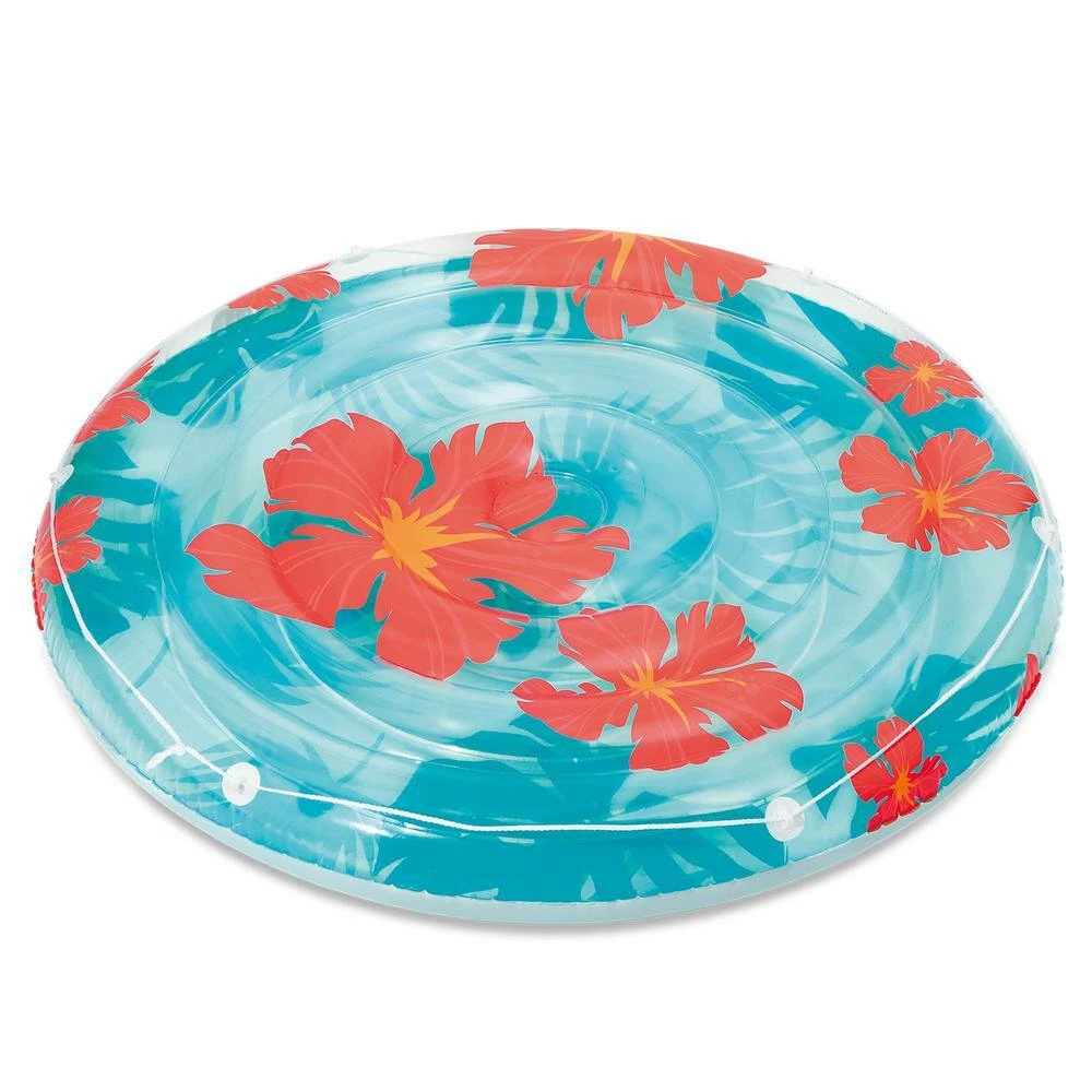 65 in. Red and Blue Hibiscus Island Float by Summer Waves 4 65 in. Red and Blue Hibiscus Island Float by Summer Waves - Image 2