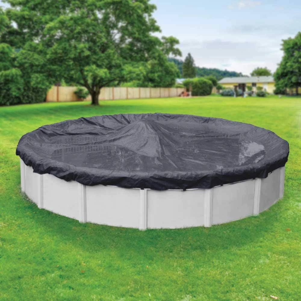 Economy 28 ft. Round Blue Solid Above Ground Winter Pool Cover by Robelle 3 Economy 28 ft. Round Blue Solid Above Ground Winter Pool Cover by Robelle