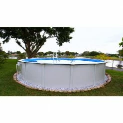 Blue 48 in. D/52 in. D, 18 ft. Round Overlap Pool Liner by Swimline -Pool Supplies Sales Store blue swimline above ground pool liners li184820 4f 1000