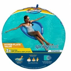 Spring Float Blue Papasan Floating Pool Seat with Hyper-Flate Valve by SwimWays