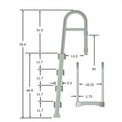 White Snap-Lock Deck Ladder for Above-Ground Pools by Blue Wave -Pool Supplies Sales Store blue wave pool ladders ne9854 4f 1000
