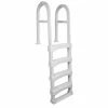 White Snap-Lock Deck Ladder for Above-Ground Pools by Blue Wave