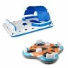 Blue/White CoolerZ Tropical Breeze 6-Person Floating Vinyl Island with 4-Person Island by Bestway -Pool Supplies Sales Store blue white bestway pool floats 193802119299 64 1000