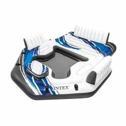 Blue Adult 5-Seat Inflatable Tropical Island Lounging Pool Float by Intex