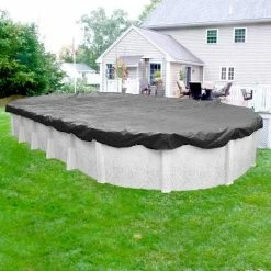 Ultimate 18 ft. x 33 ft. Oval Charcoal Solid Above Ground Winter Pool Cover by Robelle