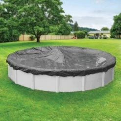 Ultimate 33 ft. Round Charcoal Solid Above Ground Winter Pool Cover by Robelle