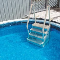 Ladder Step System Entry for Above Ground Pool with 2 Sand Weights by Confer Plastics -Pool Supplies Sales Store confer plastics pool ladders 2 x 200888 1f 1000