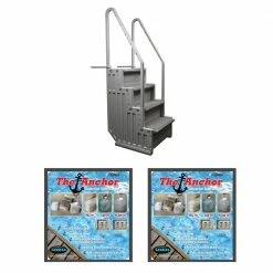 Ladder Step System Entry for Above Ground Pool with 2 Sand Weights by Confer Plastics -Pool Supplies Sales Store confer plastics pool ladders 2 x 200888 4f 1000