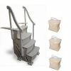 4-Step Entry Steps for Above Ground Swimming Pool with 3 Sand Weights by Confer Plastics -Pool Supplies Sales Store confer plastics pool ladders 3 x 200888 64 1000