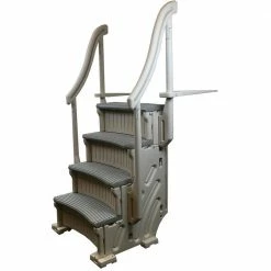 4-Step Grand Entry Steps Plus Mat Pad for Above Ground Swimming Pool by Confer Plastics -Pool Supplies Sales Store confer plastics pool ladders ccxag 87956 4f 1000