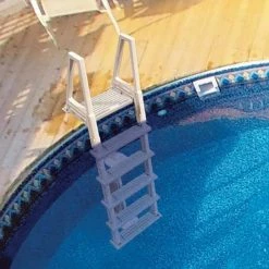 48 in. to 54 in. Swimming Pool Ladder Heavy-Duty Aboveground In-Pool with Mat by Confer -Pool Supplies Sales Store confer pool ladders 6000b 87953 44 1000