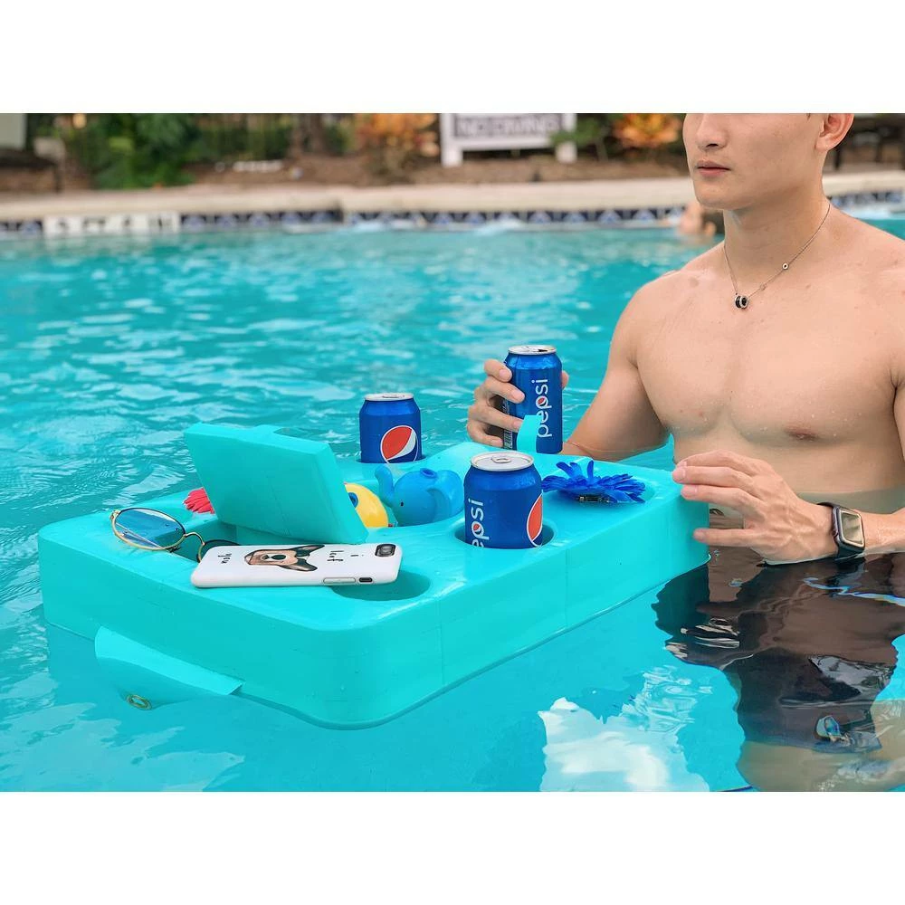 Frontier Storage 19.5 in. x 16 in. x 3 in. Coral Pool Floating Drink Tray by VOS 5 Frontier Storage 19.5 in. x 16 in. x 3 in. Coral Pool Floating Drink Tray by VOS - Image 3